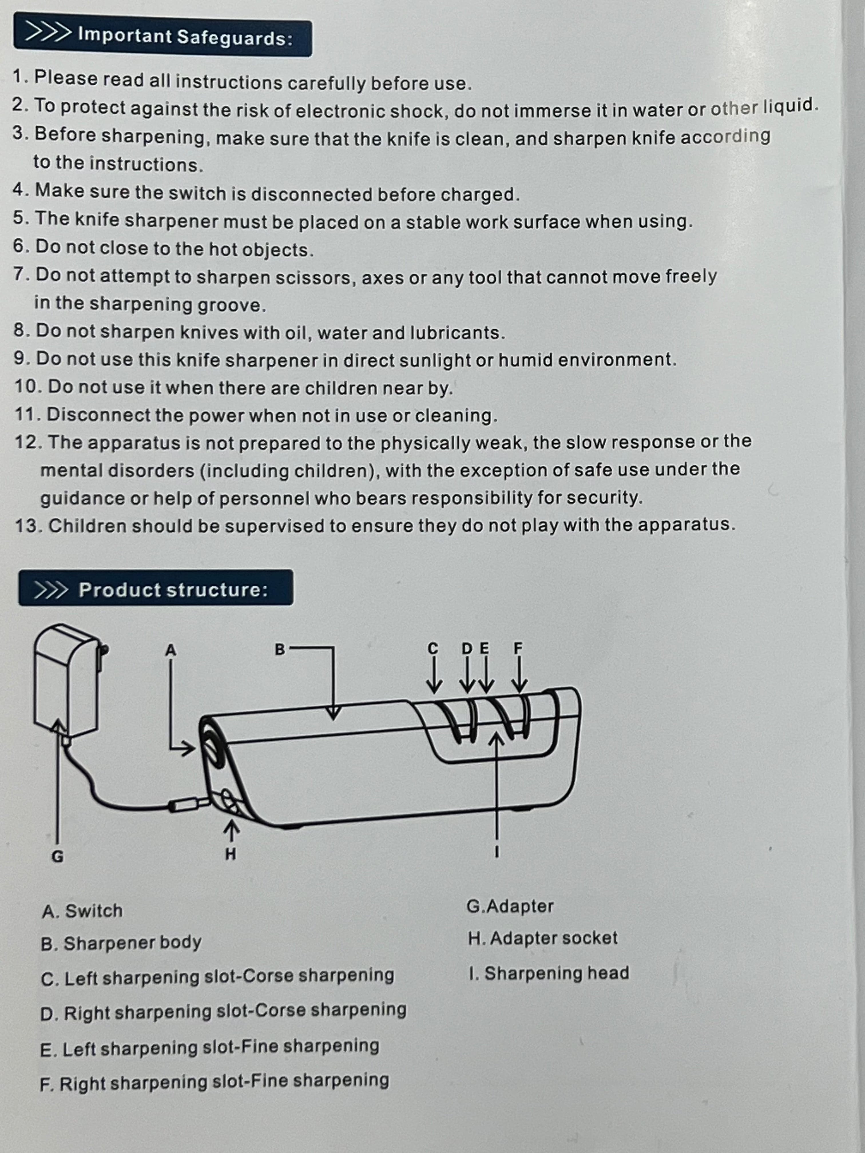 Electric knife sharpener RISAM RE002